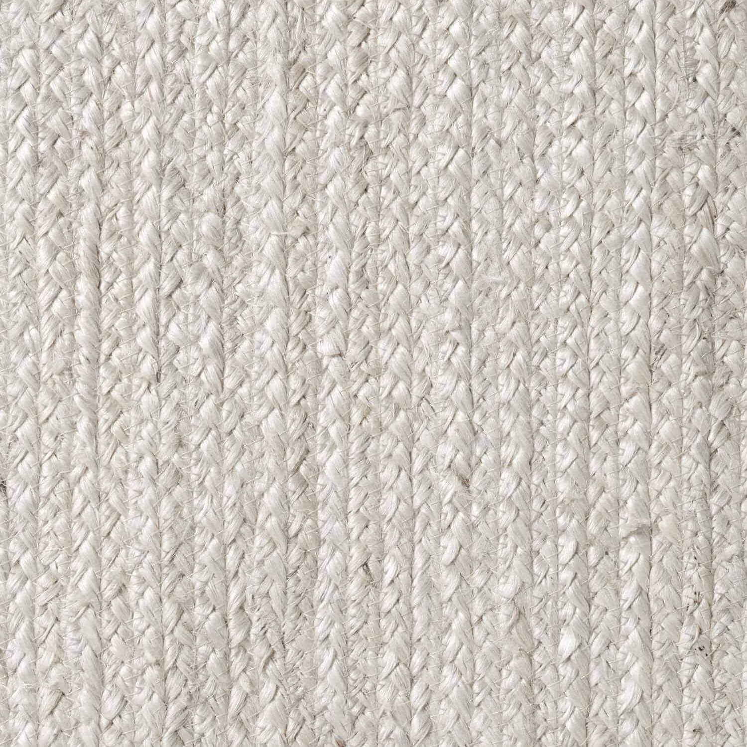 Braided Jute Rug Round Rangpur White
