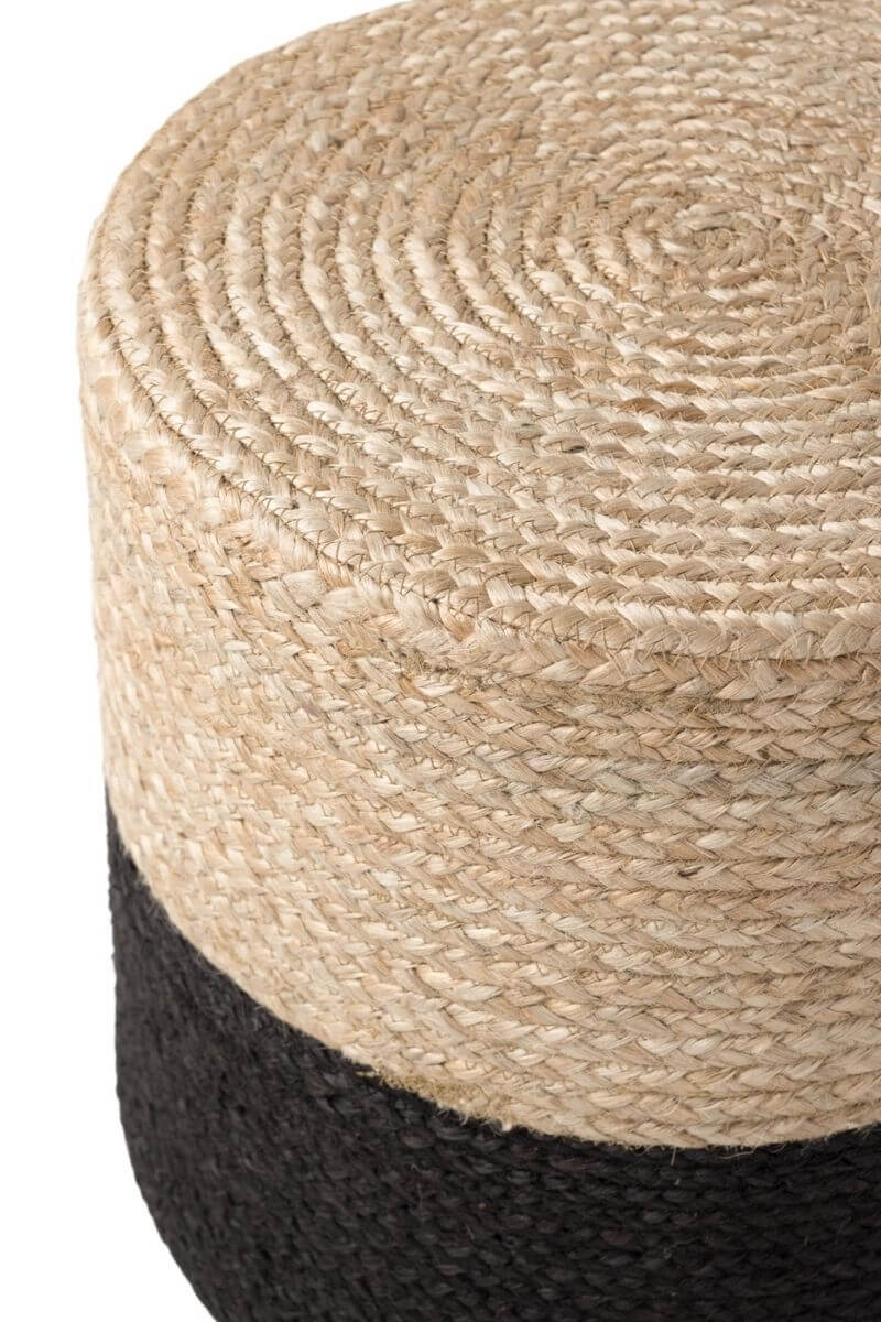 The Rugs Jutta Natural Jute Pouf - Handmade Boho Style