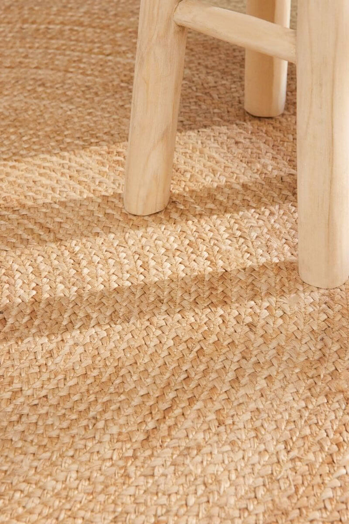 The Rugs Jutta Natural Round Jute Rug - Stylish & Comfort