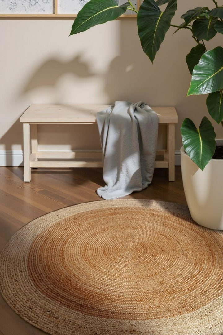The Rugs Jutta Natural Round Jute Rug - Stylish & Comfort