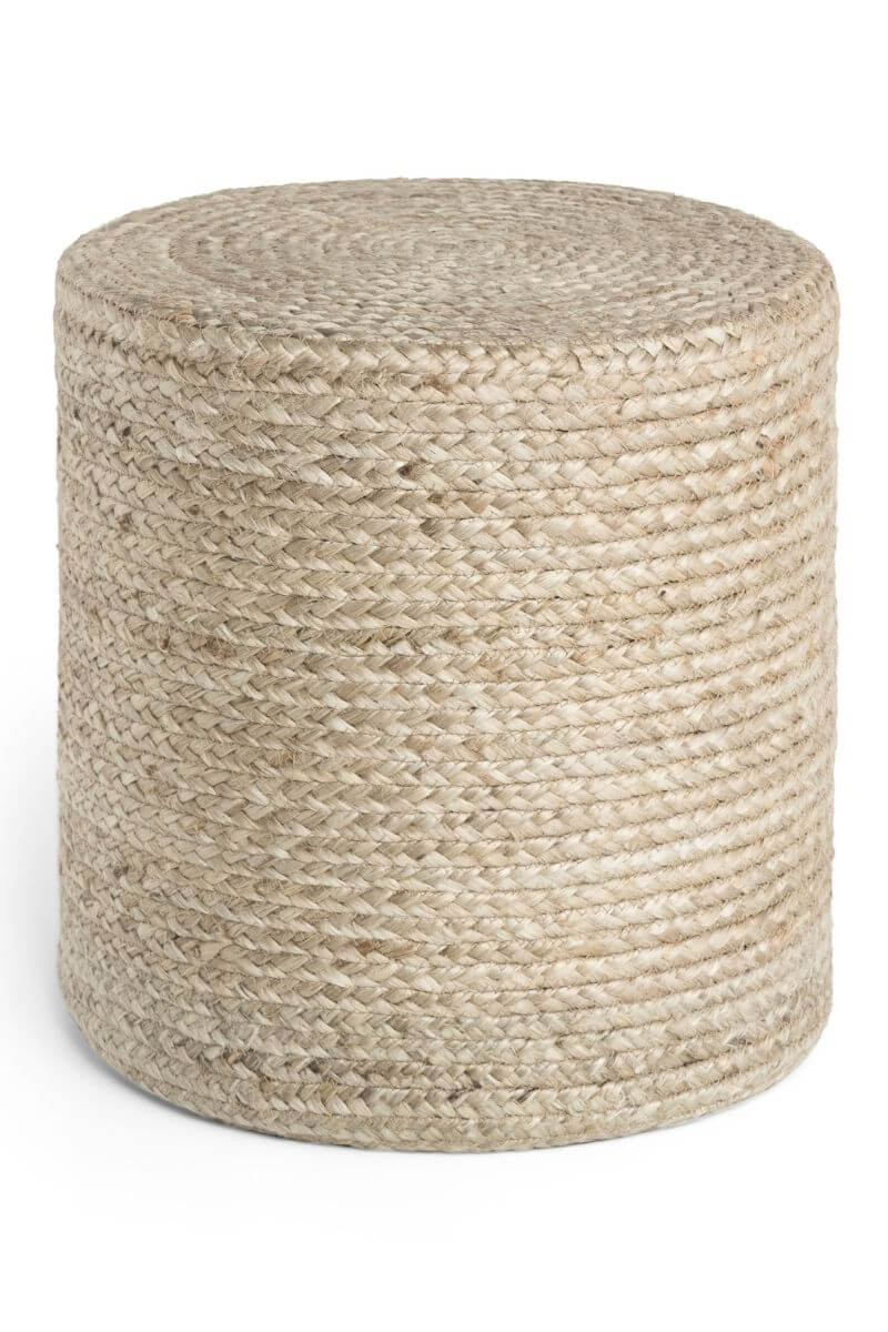The Rugs Jutta Natural Jute Pouf - Handmade Boho Style