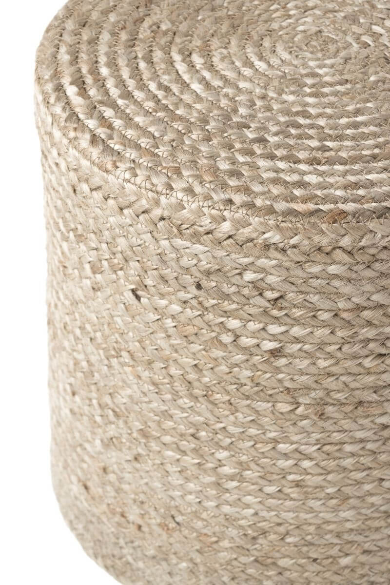 The Rugs Jutta Natural Jute Pouf - Handmade Boho Style