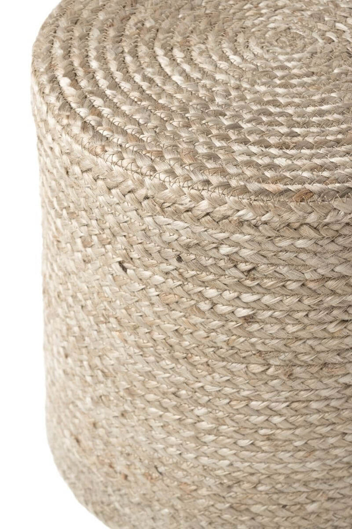 The Rugs Jutta Natural Jute Pouf - Handmade Boho Style