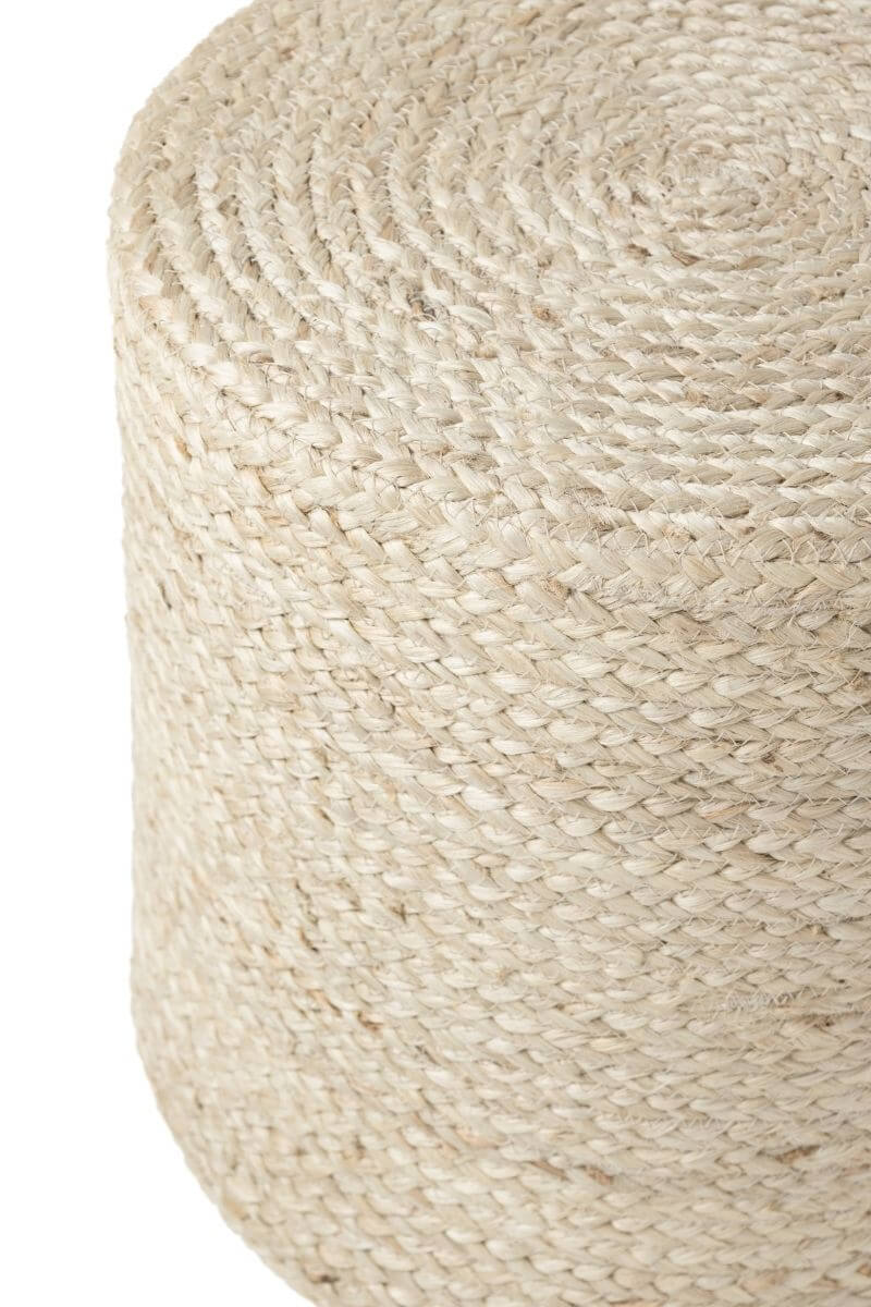 The Rugs Jutta Natural Jute Pouf - Handmade Boho Style