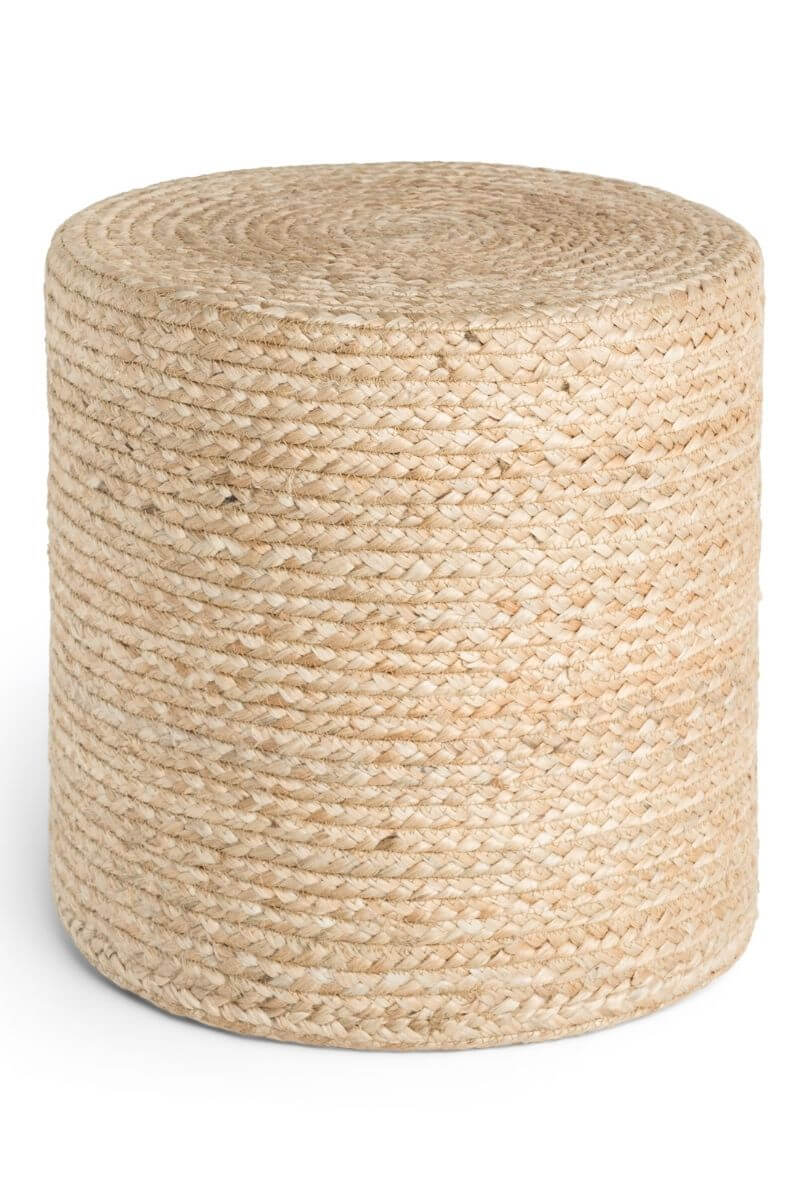 The Rugs Jutta Natural Jute Pouf - Handmade Boho Style