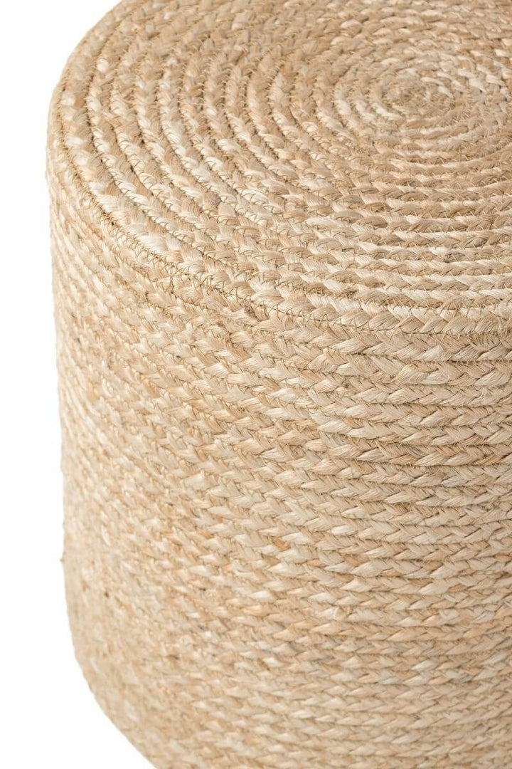 The Rugs Jutta Natural Jute Pouf - Handmade Boho Style