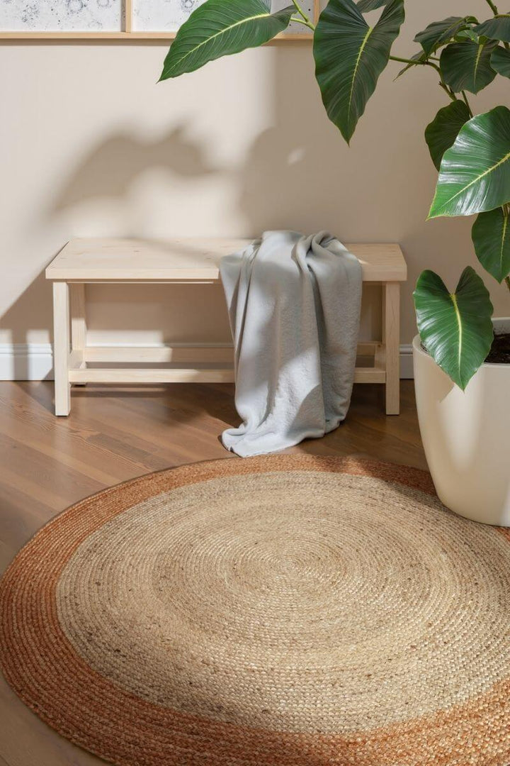 The Rugs Jutta Natural Round Jute Rug - Stylish & Comfort