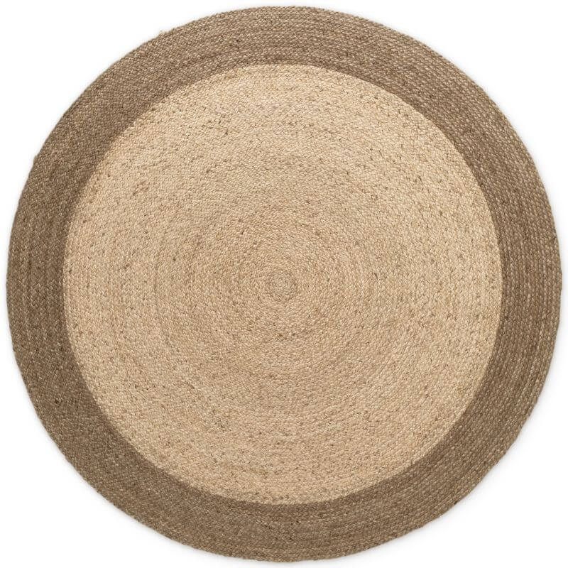 Round Abstract Jute Rug The Rugs Jutta Natural Round Jute Brown Rug - Quality