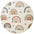 Round rug with rainbow and heart pattern on a white background