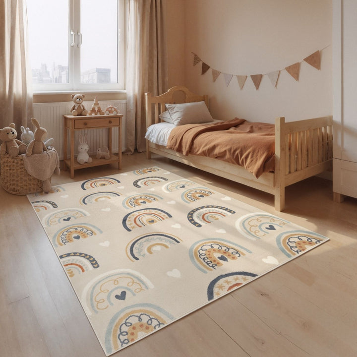 Adventures Kids Rug Bowie Beige Multicolour