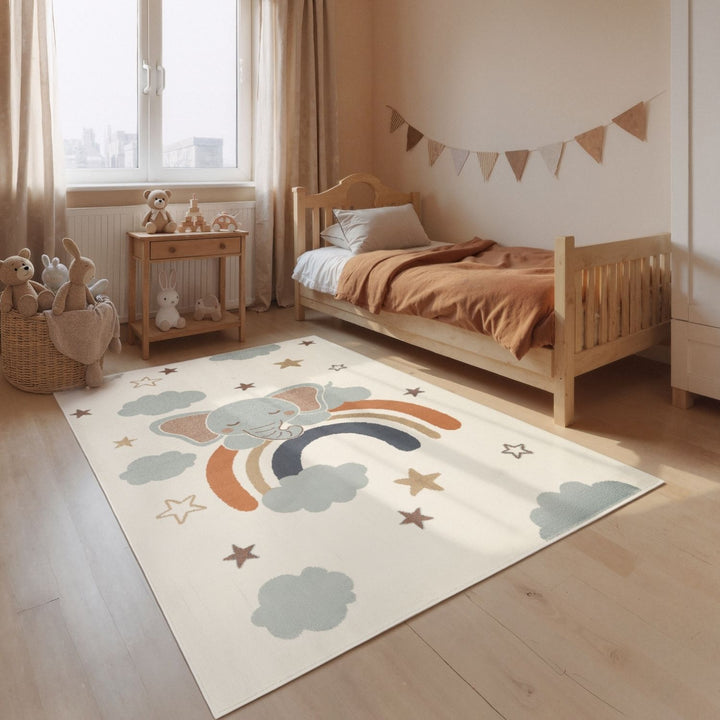 Adventures Kids Rug Dreamy Jumbo Cream Sound-absorbing Fun design rug