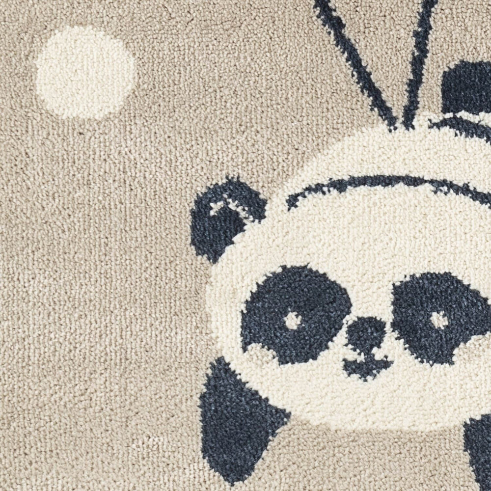 Adventures Kids Rug Dreamy Panda Beige Multicolor Soft durable pile, playful design.