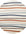 Round rug with multicolored striped pattern on a white background