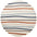 Round rug with multicolored striped pattern on a white background