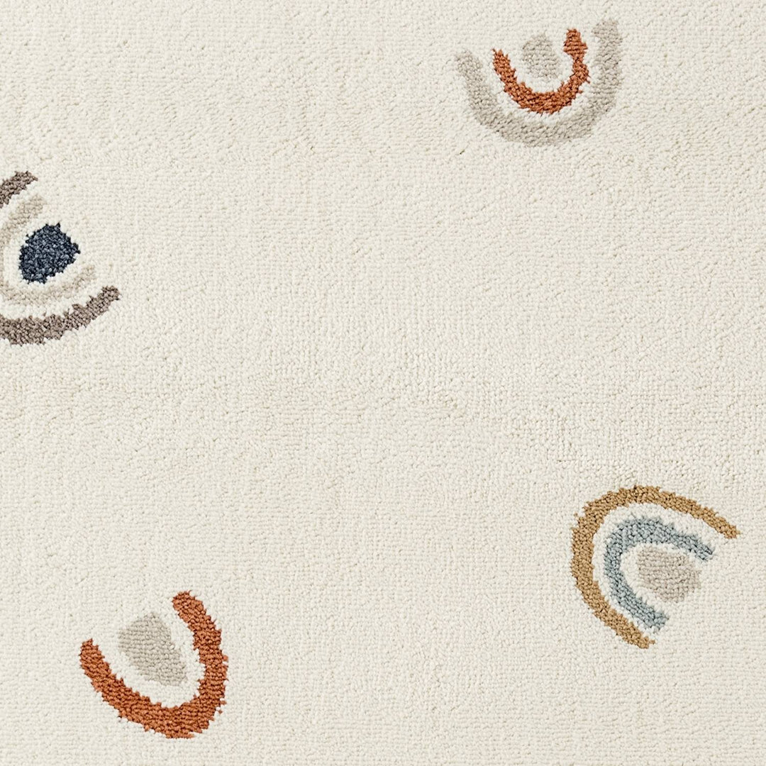 Textured fabric with abstract pattern on a neutral background