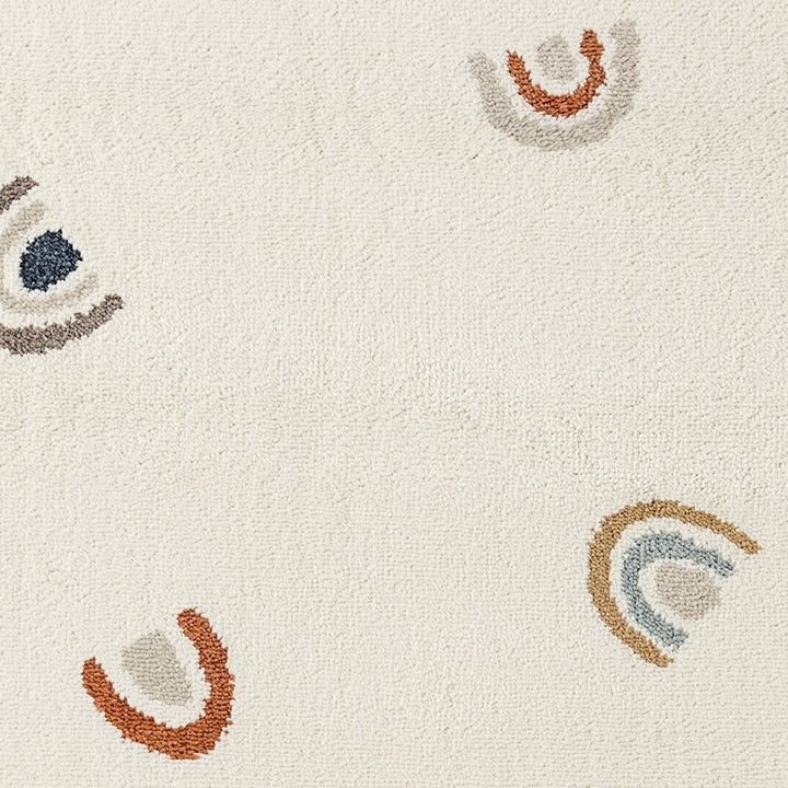 Textured fabric with abstract pattern on a neutral background