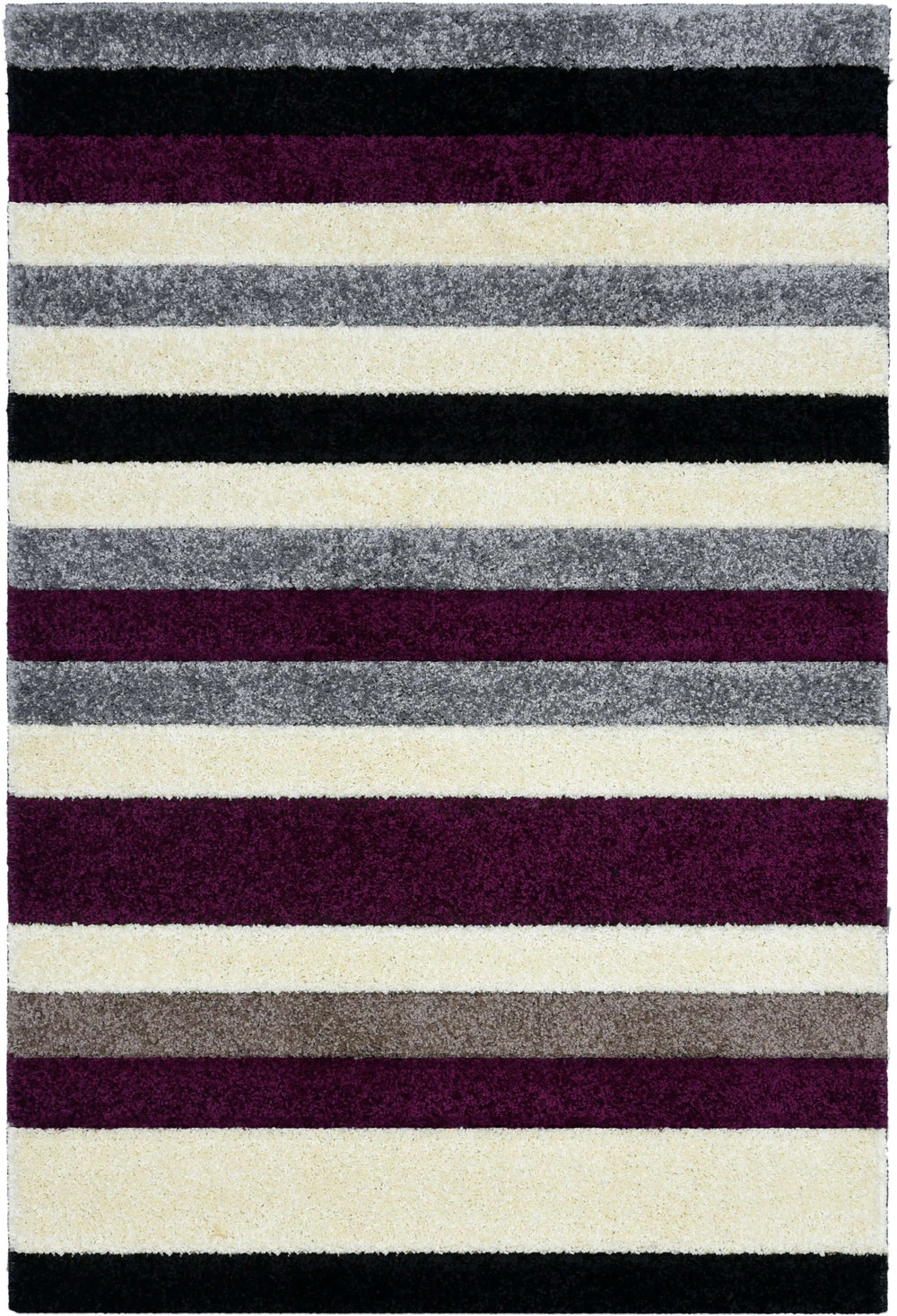 Linea Aubergine Striped Washable Rug