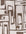 Abstract patterned rug with brown and beige shapes on a white background