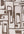 Abstract patterned rug with brown and beige shapes on a white background