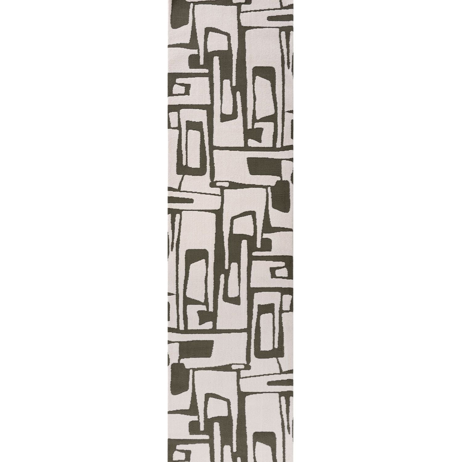 Vertical strip of patterned paper with abstract geometric design on a white background