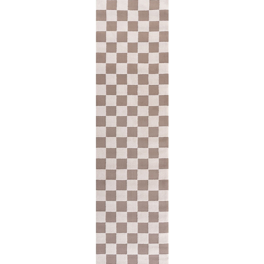 Loft Checkerboard Beige Rug, Easy to clean, Underfloor heating.