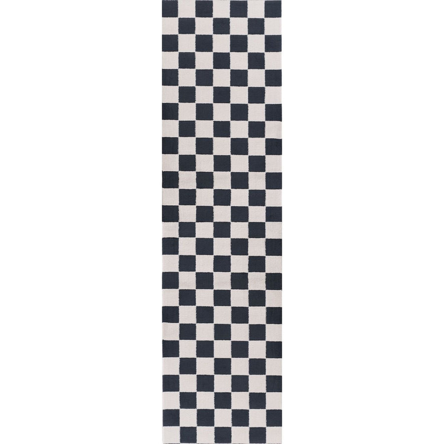 Loft Checkerboard Blue Rug, Cozy pile, Easy care.