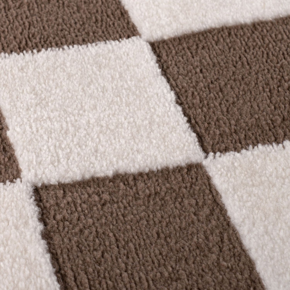 Loft Checkerboard Brown Rug, Underfloor heating.
