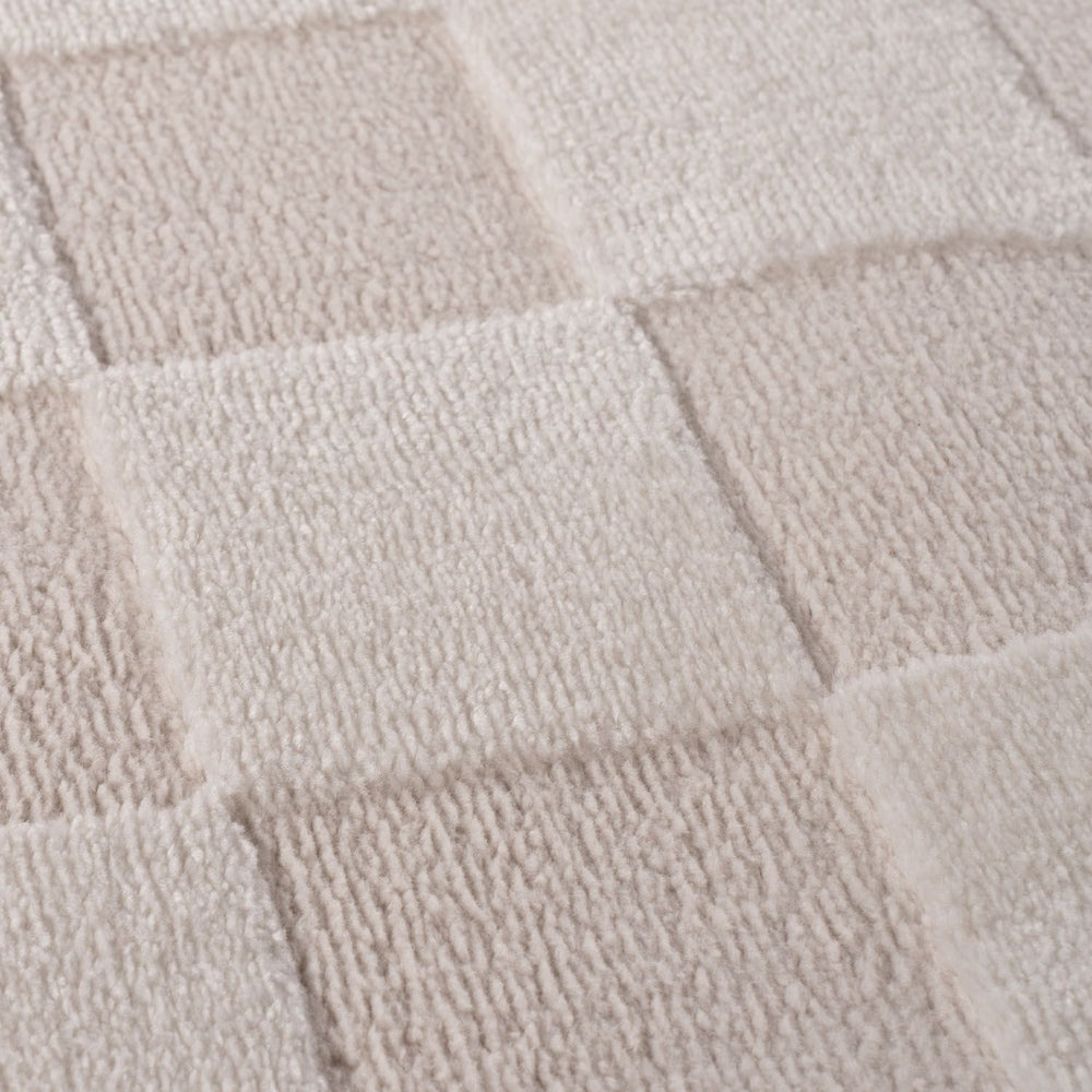 Loft Checkerboard Cream Rug fade-resistant.