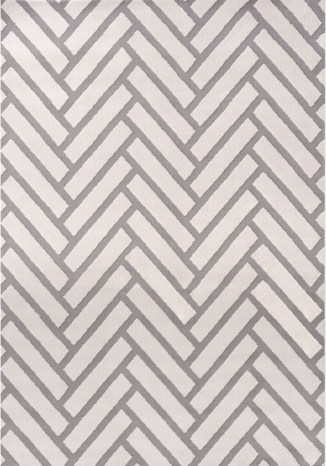 Gray and white herringbone pattern on a geometric background