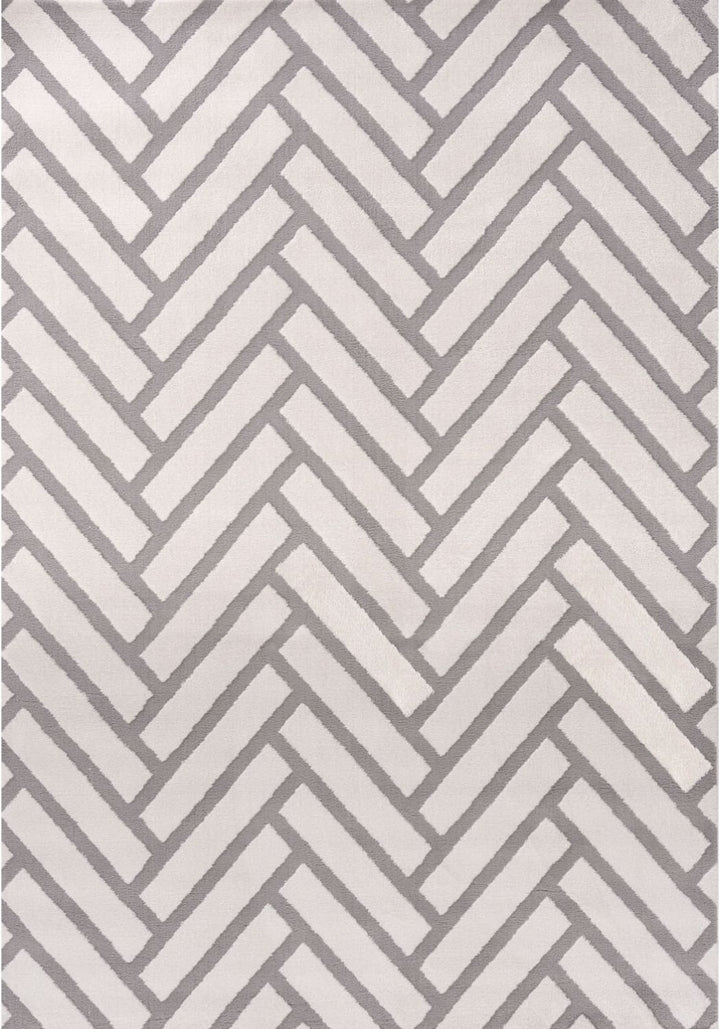 Gray and white herringbone pattern on a geometric background