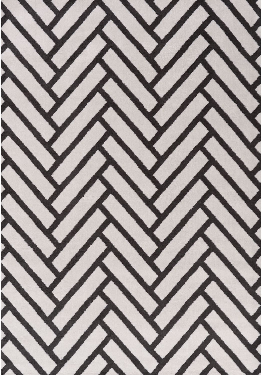 Patterned fabric with a zigzag design in black and white