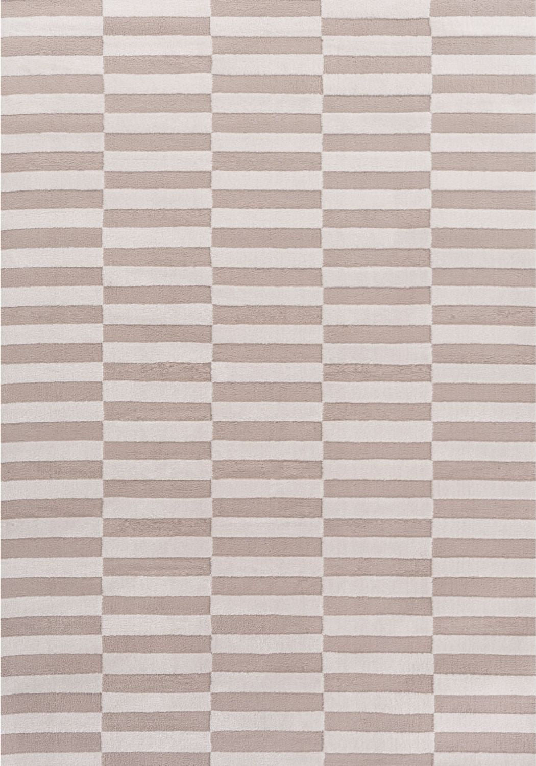 Loft Striped Beige Cream Rug, Simple Care, Fade-resistant.