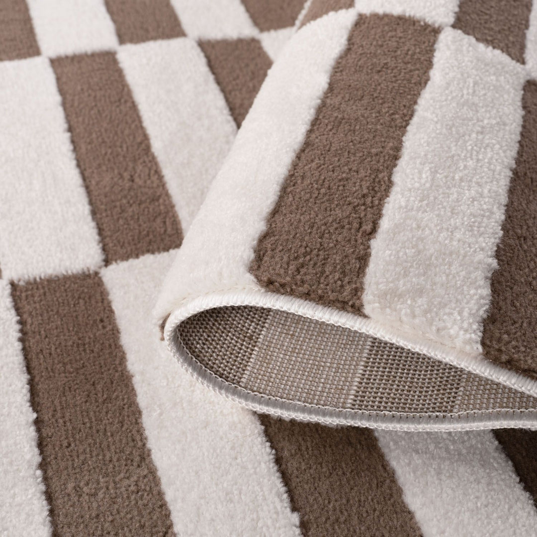 Loft Striped Brown Rug underfloor heating.