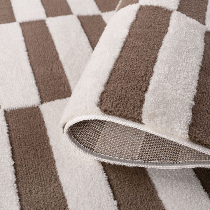 Loft Striped Brown Rug underfloor heating.