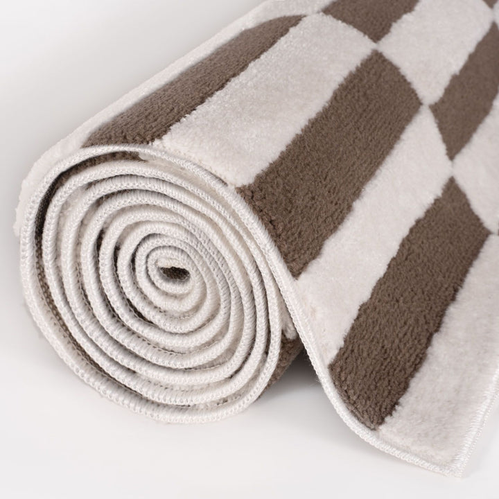 Loft Striped Brown Rug underfloor heating.