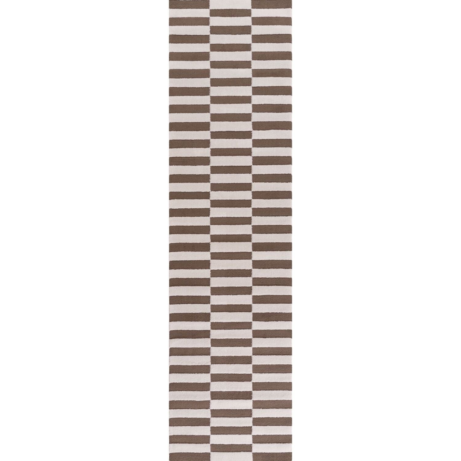 Loft Striped Brown Rug underfloor heating.