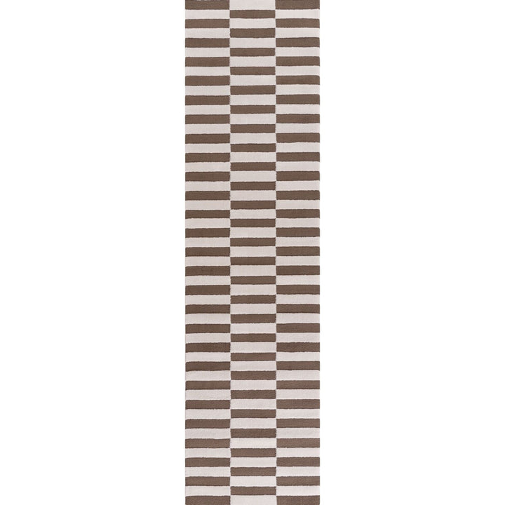 Loft Striped Brown Rug underfloor heating.