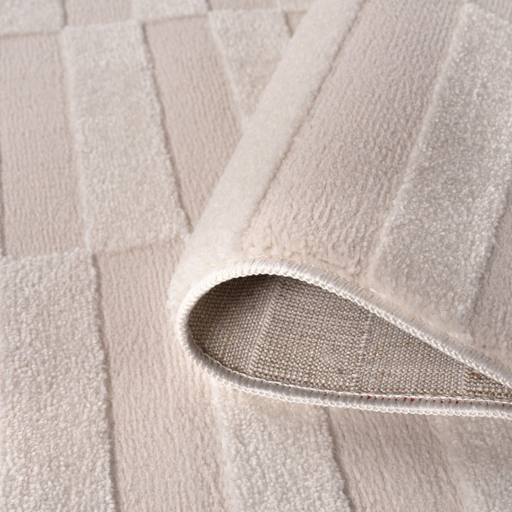 Loft Striped Cream Rug Durable and Soft