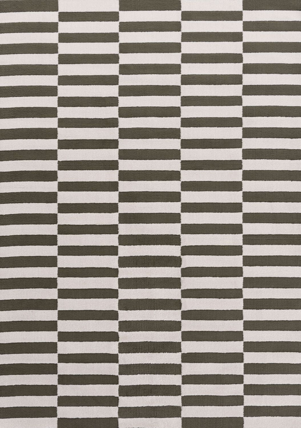 Loft Striped Green Rug Non-shedding, easy care.