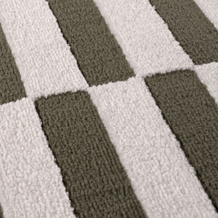 Loft Striped Green Rug Non-shedding, easy care.