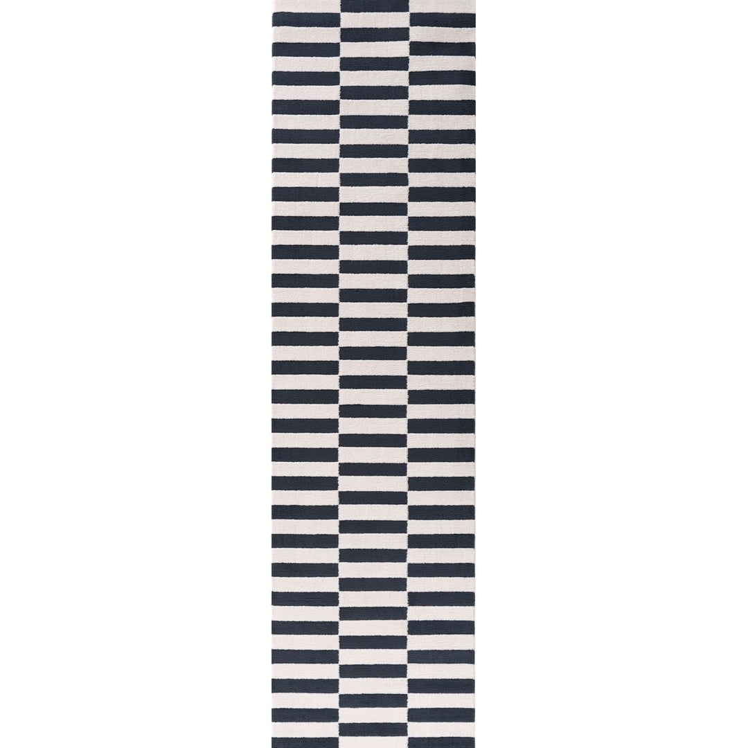 Loft Striped Blue Rug Cozy Feel, Fade-resistant.