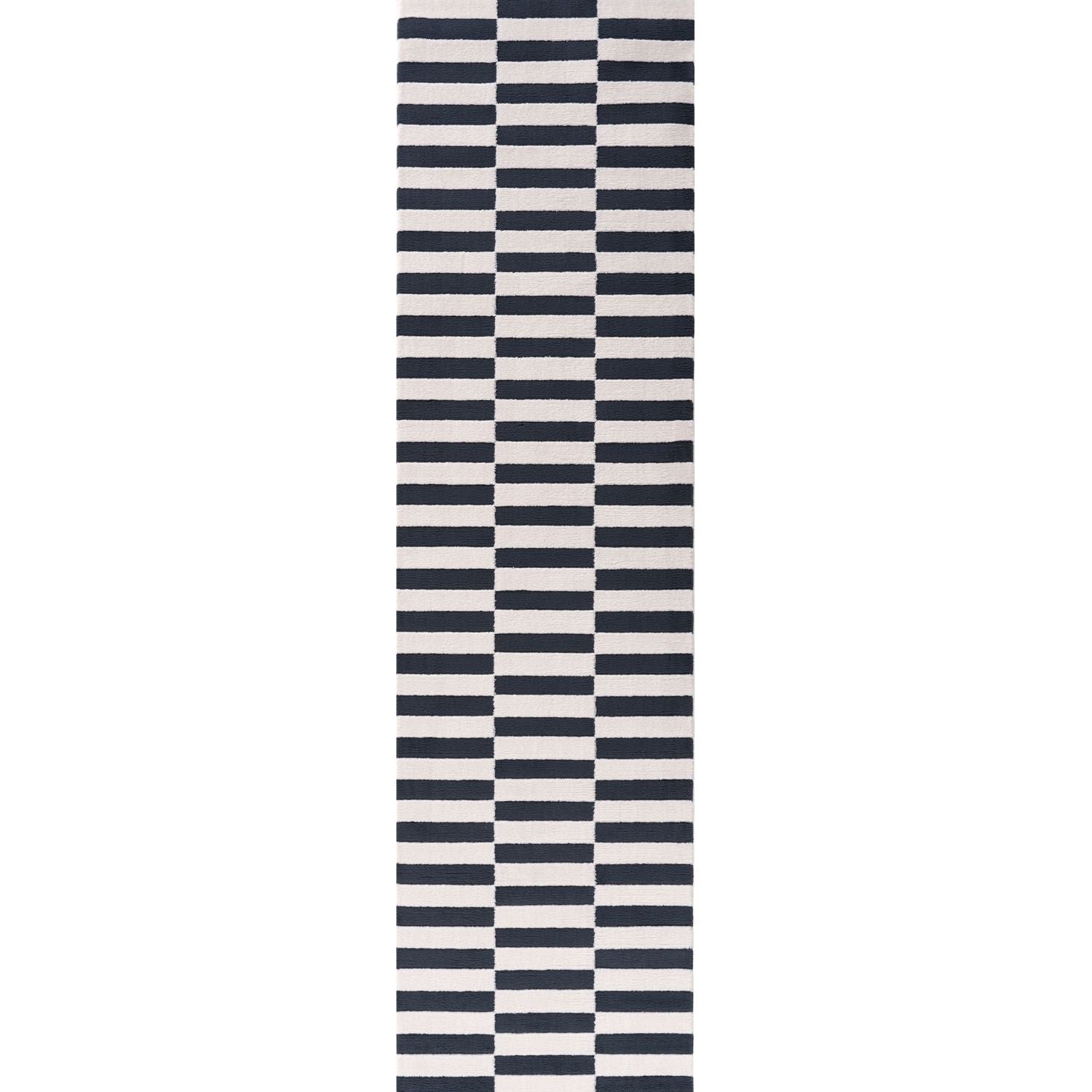 Loft Striped Blue Rug Cozy Feel, Fade-resistant.
