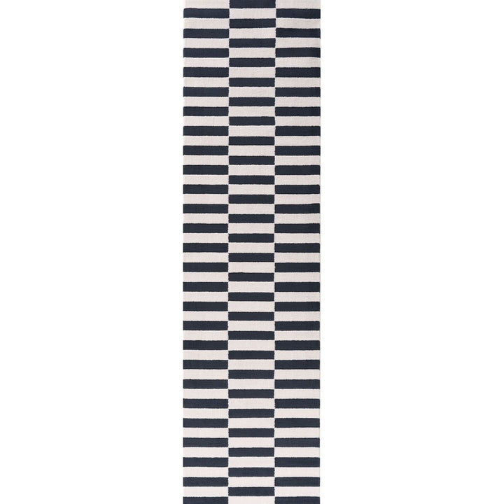 Loft Striped Blue Rug Cozy Feel, Fade-resistant.