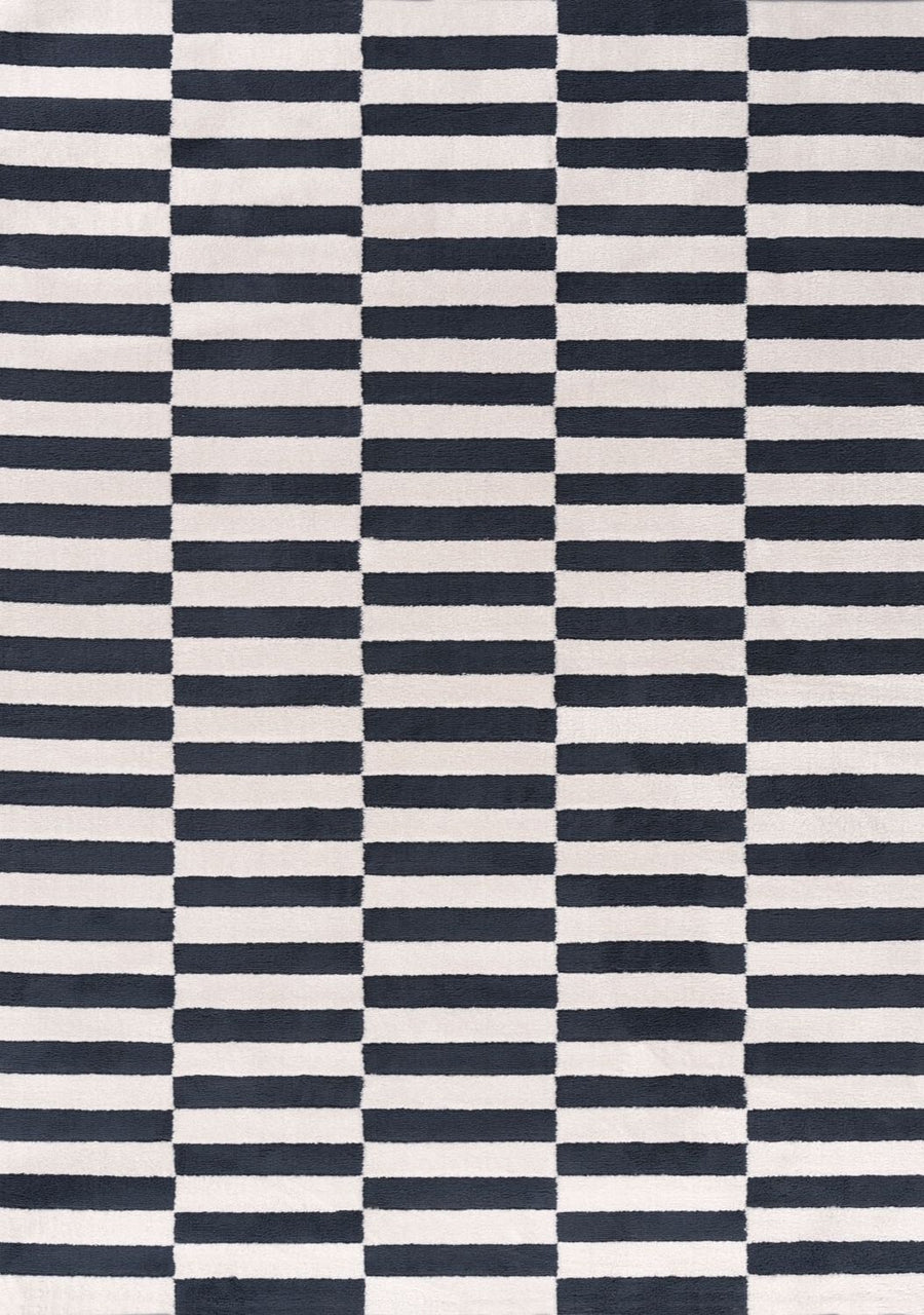 Loft Striped Blue Rug Cozy Feel, Fade-resistant.