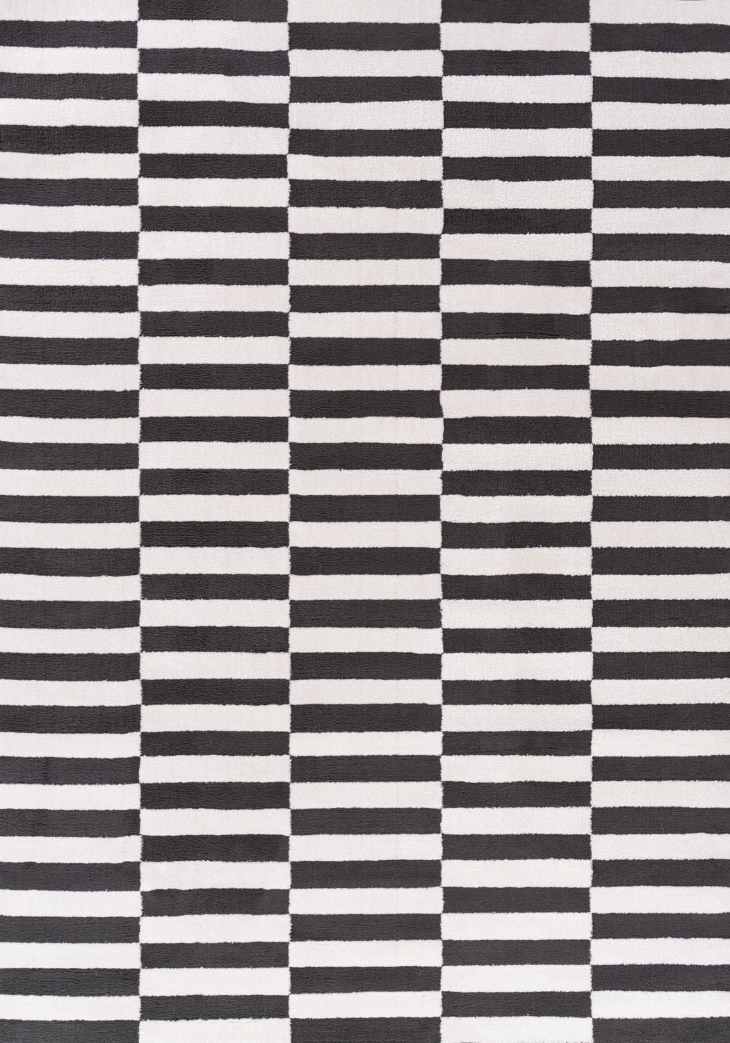 Loft Striped Dark Grey Rug High-low Pile