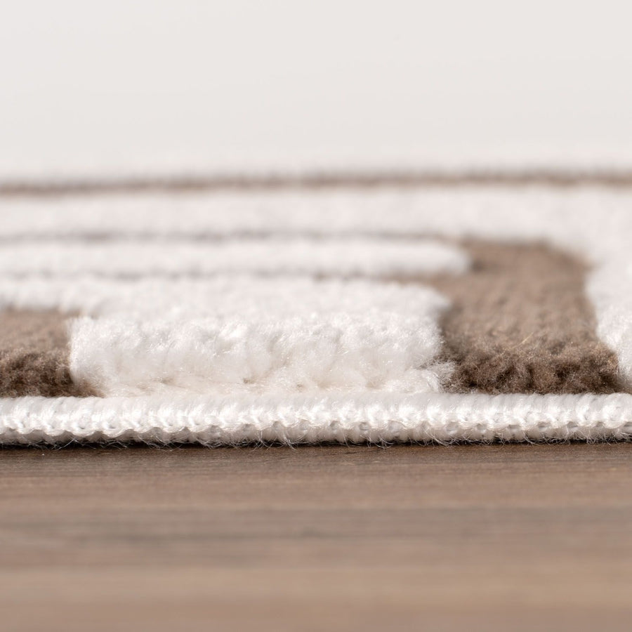 The Rugs Loft Geometric Brown Rug - Quality Comfort Style