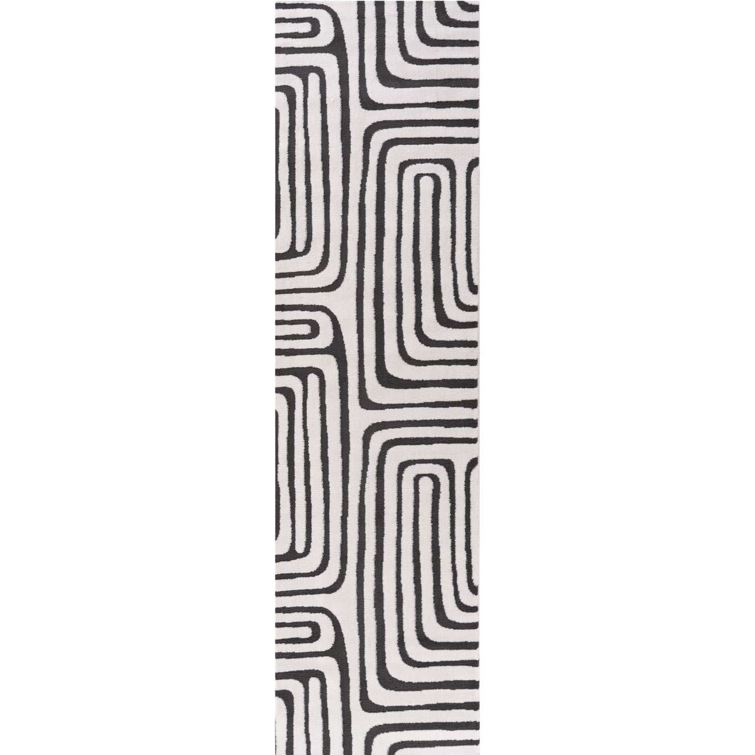 Loft Geometric Dark Grey Rug Easy Care