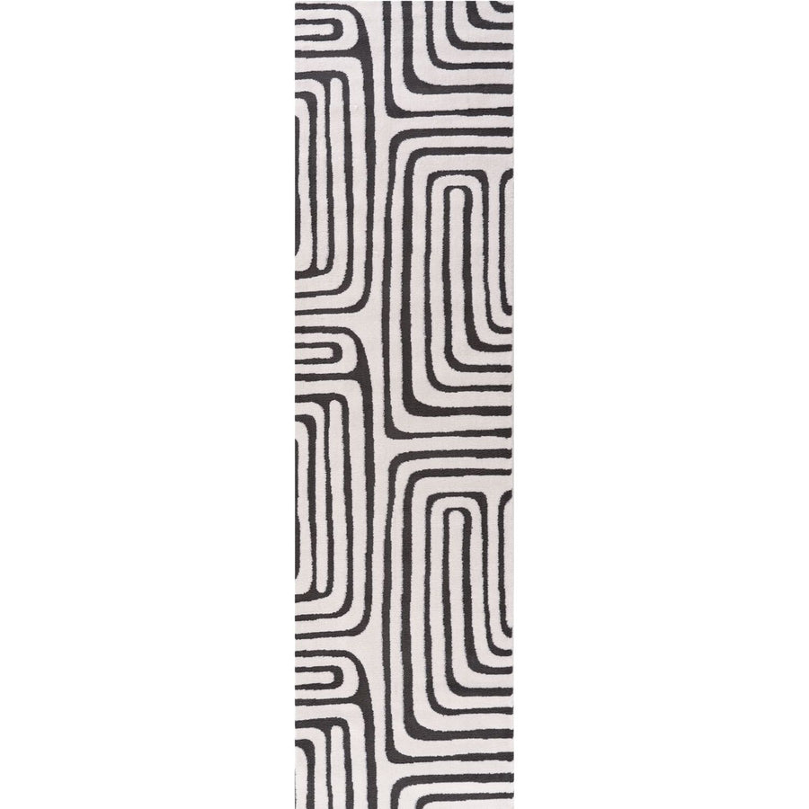 Loft Geometric Dark Grey Rug Easy Care