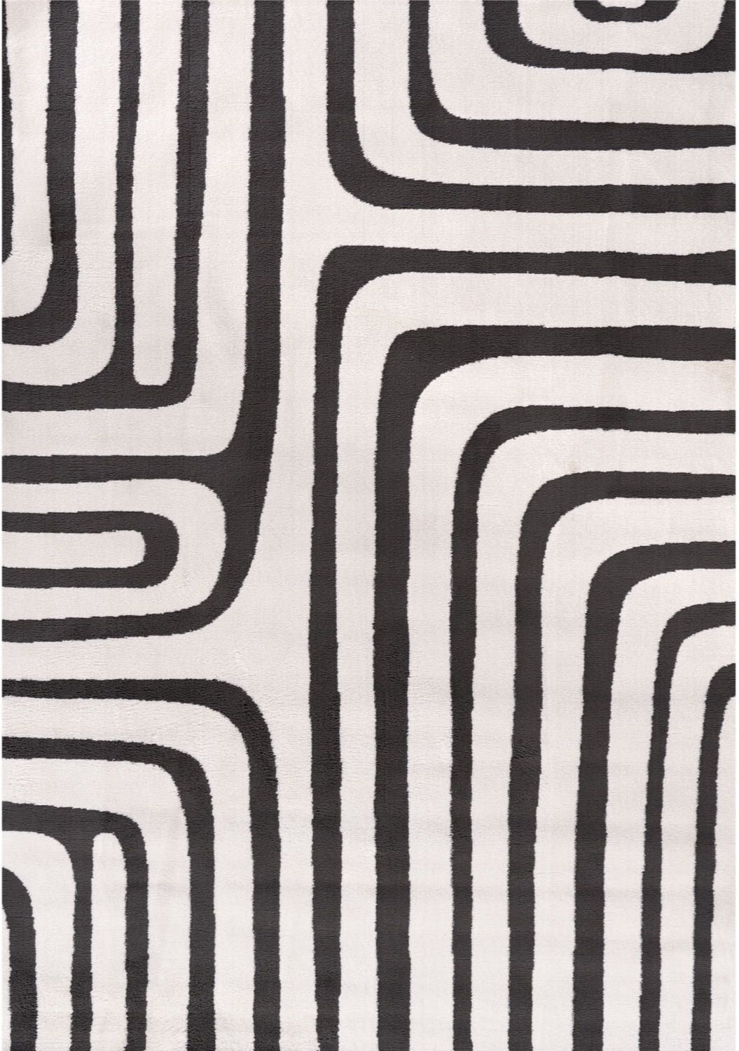 Loft Geometric Dark Grey Rug Easy Care