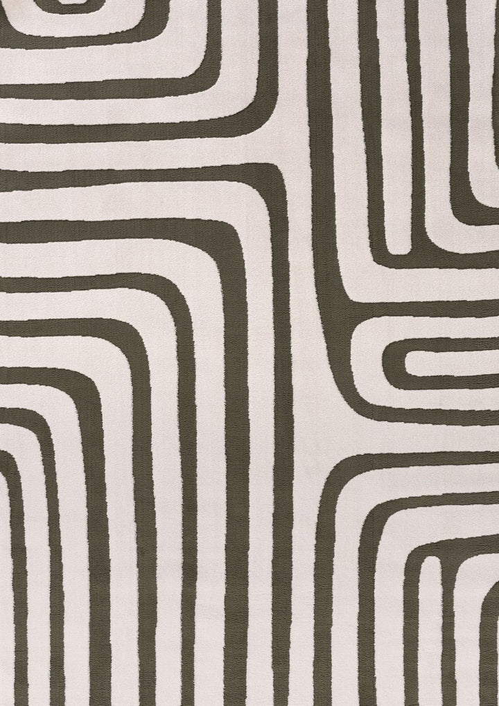 Patterned fabric with wavy lines in black and white